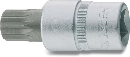 HAZET Schraubendreher-Steckschlüsseleinsatz 990-6, Kurze Ausführung | 1/2 Zoll (12,5 mm) Vierkant hohl, Antrieb 1/2 Zoll (12,5 mm) Vierkant hohl, Abtrieb Innen Vielzahn Profil XZN, Ø 23 mm, 69 g