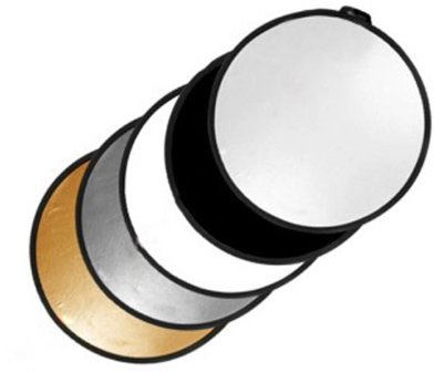 Fotga Faltbarer 5-in-1 runder Foto-Lichtreflektor, 80 cm, Silber, Gold, Schwarz, Weiß und durchscheinend