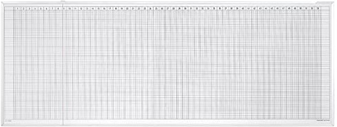 magnetoplan 12 Monate Urlaubs- und Aktivitätenplaner, Whiteboard 5-Tage-Woche für 30 Mitarbeiter 2000 x 1000mm, magnetischer Wandplaner für Büro und Zuhause mit Whiteboard-Markern und Magnetbändern