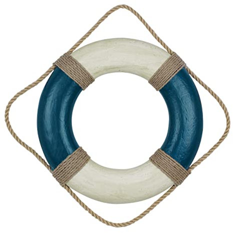 Rettungsring Maritime Deko Styropor bemalt Ø=36cm blau/Creme Sea-Club