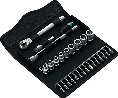 Wera 05004017001 8100 SA 7 Zyklop Metal-Knarrensatz Durchsteckvierkant, 1/4 Zoll -Antrieb, metrisch, 28-teilig