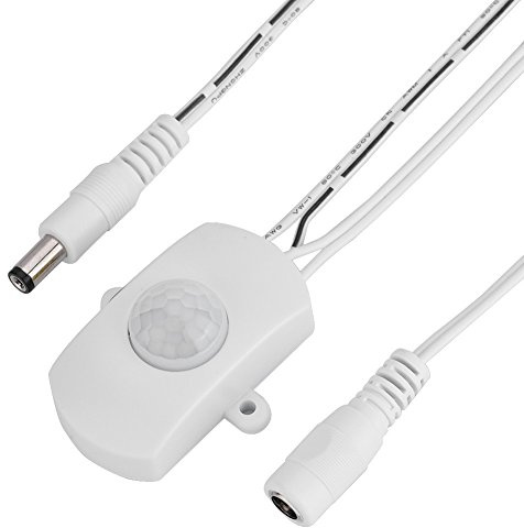 Richer-R Motion Sensor 5A DC 5-24V Mini PIR Infrared Motion Sensor Detector LED Strip Automatic with 120 Degree Cone Angle (White)