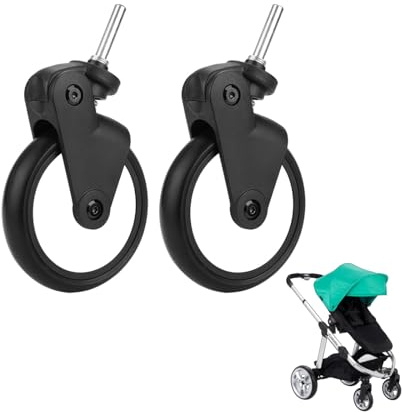 Roue de poussette de bébé, accessoire de roue de poussette pratique Durable pour Yoyo pour Kiddopotamus pour Chbaby pour Yoya(A pair of front wheels)