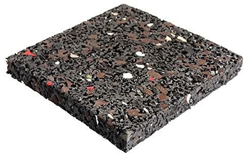 ANRO Lot de 4 tapis de protection de bâtiment, anti-vibration, anti-chute, en caoutchouc, noirs, tapis de terrasse, 100 x 100 x 10 mm