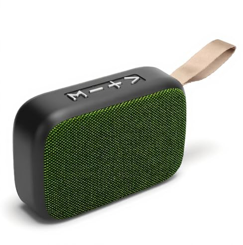Altavoz Bluetooth portátil con cable de carga, Subwoofer estéreo inalámbrico Mini sonido USB con radio FM, compatible con Bluetooth inalámbrico, conexión de tarjeta, reproducción de disco U(verde)