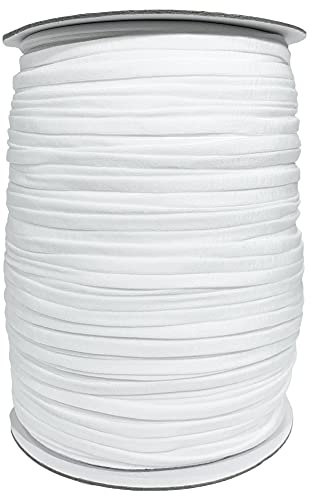 200 Metros de Goma Elástica Para Mascarillas, Cinta Elastica Costura, Goma Elastica Fina, Cinta Elastica Para Coser Y Manualidades DIY, (Blanco, 5mm)