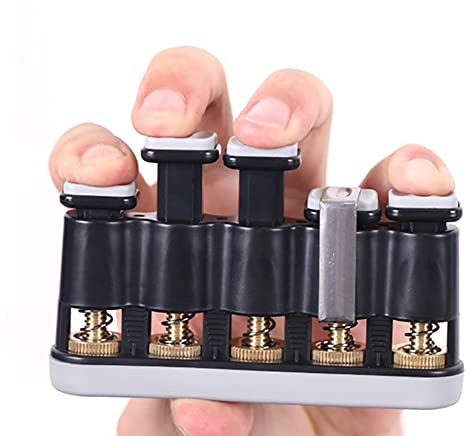 Alnicov Finger- und Handtrainer,Gitarren-Anfänger-Übung,Handgriff-Krafttrainer für Gitarre,Klavier,Trigger-Fingertraining (Grau)