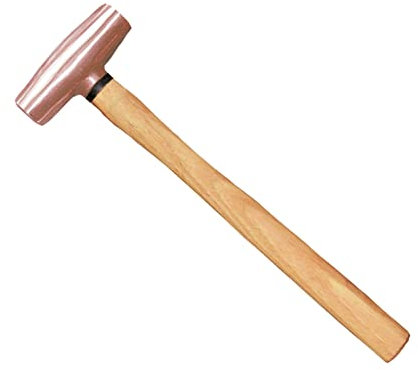 WEDO Marteau maillet en cuivre, marteau de type tambour avec manche en bois, 40,6 cm de long, 2,3 kg
