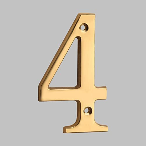 Numeri civici Ottone Solido Lettere da 100 mm Numero di casa Moderno Numeri di Porte dell'appartamento Numero for Corrispondenza Indirizzo di Segno di Segno Esterno #0-9 Numero civico (Color : 4)