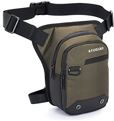 Faneam Beintasche Motorrad Herren Bequem, Taktische Oberschenkeltasche Wasserdicht, Leicht, Atmungsaktiv, Verstellbare Hüfttasche für Motorrad, Fahrrad, Wandern - Große Kapazität