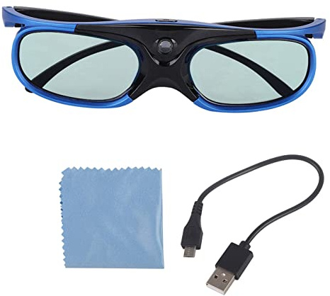 Universal 3D RF Active Shutter Brille, Universal Active Shutter Typ DLP 1080P Link Projektorbrille HD Objektiv für Projektor Entwickelt für kurzsichtige Menschen Breiter Betrachtungswinkel 178°