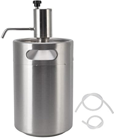 Juego de bomba de cerveza eléctrica Mini Keg Beer 5L para dispensar cerveza u otras bebidas, Kit de barril de cerveza de acero inoxidable y grifo de cerveza eléctrica, Barril de cerveza en