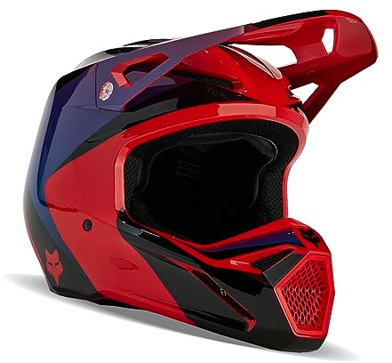 Fox Racing Unisex V1 Motocross Dirt Bike Helmet, Fluorescent Red, X-Large