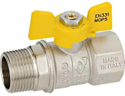 VALVOLA SFERA GAS M/F FARFALLA ALLUMINIO - 1 MOP5