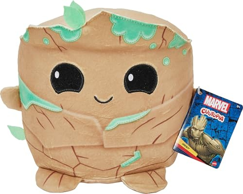 Mattel Marvel Cuutopia Plüschfigur, 25,4 cm, Groot weiche abgerundete Kissenpuppe, Sammlerstück, inspiriert von der Fan-Favorit-Figur