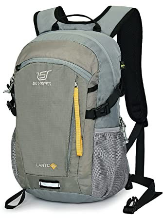 SKYSPER Leicht Wanderrucksack Klein Rucksack mit Rückenbelüftung Trekkingrucksack aus atmungsaktivem 3D Air Mesh Polyester Camping Outdoor Wandern Rucksack