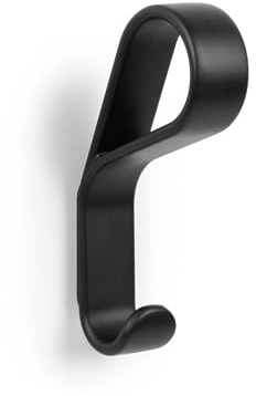 Gedotec Garderoben-Haken aus Metall Schwarz matt I BELT I 113,9 x 22 mm I 1 Stück Kleiderhaken I Wand-Garderobe zum Schrauben I Design Wandhaken mit Befestigungsmaterial