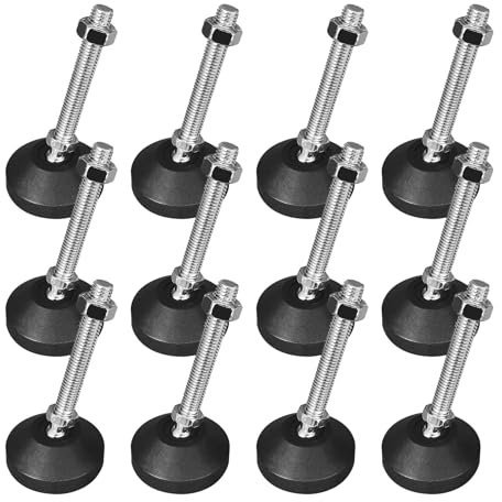 Patas para Muebles M10 x 100MM, Metal Patas Regulables, Patas Regulables para Muebles, Mueble con Inclinación Máxima 20 °, para Patas de Mesa, Patas de Silla, Patas de Muebles (40MM, 12, Piezas)