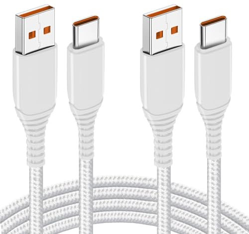 120W Cable USB Tipo C [2Pack 1.8M+1.8M] para Xiaomi 14 13 Lite/13/13 Pro/13T 12T/12/11T 10T,Mi 10 9,Redmi Note 13 12 Pro/11 Pro/11/10 9 Pro 11S/12,Poco F5 F4/X4 Pro 5G/M5/X5 M5S,Carga Turbo 6A Rápida