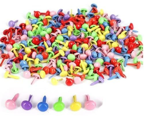 300 Stück Zweibeinige Nägel Brads，Metall Rundkopfklammern，für Scrapbooking,Papier Briefklammern Basteln,Handwerk,DIY Kunsthandwerk.