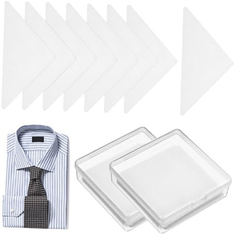 COSMEVIVI 60 Stück Transparente Pvc Kragenstäbchen Dreieckige Kragenaufkleber für Herrenhemden Kragenstützen für Formelle Hemden und Anzüge Dauerhaft Haftend Knitterfrei Rostfrei für Büro
