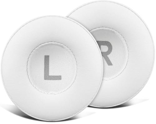 SOULWIT 70mm Cuscinetti Auricolari Ricambio per Logitech Zone 300/Zone 301/Zone 305 Wireless Cuffie, Padiglioni Cuffie in morbida Pelle Proteica, Schiuma Antirumore, Spessore Aggiunto - PL Bianco