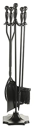 Stück Kaminwerkzeug-Set Schürhakenständer Schmiedeeisen Feuerplatz Werkzeugset für Innendekoration - Inklusive Schürhaken, Schaufel, Zange und Bürste - Outdoor Indoor Kaminständer - Kaminzubehör