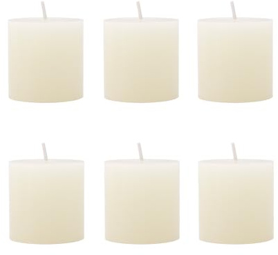 Ovaletta 6 Stück Stumpenkerzen Weiß, Kerzen Adventskranz, Stumpenkerze, Kerzen für Adventskranz, Stumpenkerzen Adventskranz, Stumpenkerzen für Weihnachten Dekoration, 5 x 5 cm