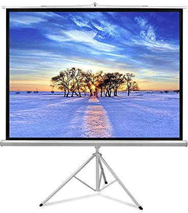 CJHYSMD Pantalla de proyector portátil para Interiores y Exteriores de 60 a 100 Pulgadas, 16:9, Pantalla de Fibra de Tela Blanca Mate con trípode Plegable extraíble (72 Pulgadas)