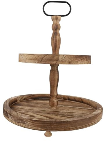 PRETYZOOM Elegante Base Per Supporto Per Torta A 2 Strati in Legno Per Torre Di Cupcake Per Esposizione Di Caramelle
