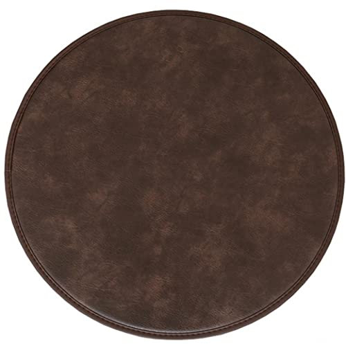 Rundes Leder-Hocker-Kissen, rutschfest, für Hochhocker, Bistro-Stühle, Bistro-Bar-Sitz, 4 Stück, 40 cm, Braun
