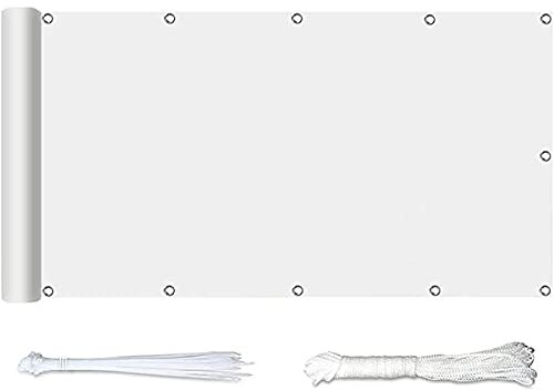 Brise-vue blanc 0,8 x 4 m - Protection UV - Idéal pour jardin, terrasse, cour, balcon - Avec corde et œillets en aluminium - Pour spa extérieur