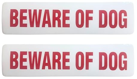 Tek Automotive Twin Pack Beware of The Dog Sign Sticker – 216mm x 54mm | High Visibility Dog Warning Sign for Home & Garden | Waterproof Gloss Vinyl, Indoor & Outdoor Use