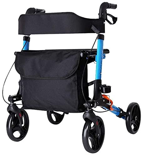 JKJZSALJ Rollator Pieghevole Rollator Walker, Leggero, Regolabile in Altezza, con Sedile, Ausili per La Mobilità, Carico 140 kg
