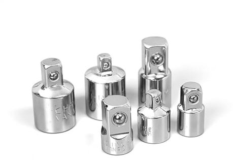 GLBMLMTHZP 6pc Ratchet Wrench Socket Converter Head Sleeve Adapter 1/2 Big Fly To 3/8 Fly To 1/4 Steel 12.5mm Household Ratchet Wrench Socket Sockets