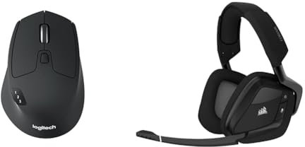 Logitech M720 Triathlon Ratón & Corsair Void RGB Elite Auriculares Inalámbricos
