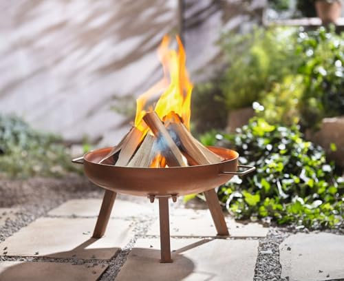 Dekoleidenschaft Brasero en acier Corten, Ø 50 cm, métal avec finition rouille, brasero de jardin, feu de camp