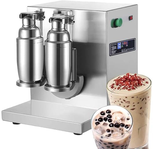 YXYLJOZ Machine à secouer Automatique Le thé au Lait Shaker de thé au Lait à Bulles Mélangeur de thé électrique à Double tête en Acier Inoxydable pour jus de thé à Bulles