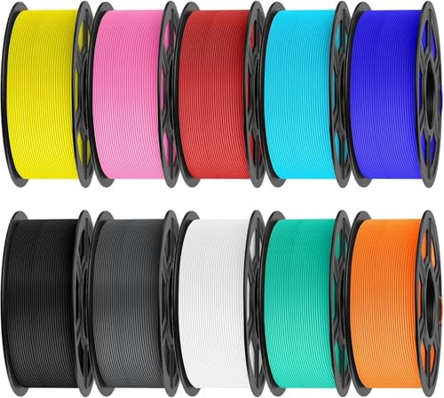JAYO Rapid Matte PETG Filament 1.75mm 10er Multicolor-Set A, total 11kg (1.1kg/spule*10), High Speed 50-600mm/s 3D Drucker Filament, Dimensionsgenauigkeit +/- 0.02mm für die meisten FDM 3D Drucker