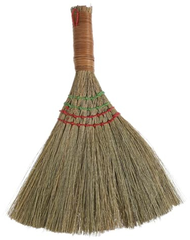 Veemoon Balai à Main Herbe Tressée Petit Balai Doux Pour Bureau Nettoyage Intérieur Et Surfaces Délicates Usage Domestique Polyvalent