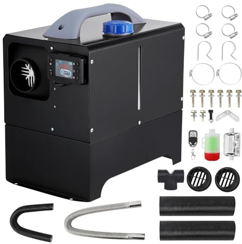 Riscaldatore diesel da 8 kW, riscaldatore ad aria diesel da 12 V, foro di uscita singolo, riscaldatore da parcheggio diesel tutto in uno con display LCD, telecomando, per camper, camion, barca, auto