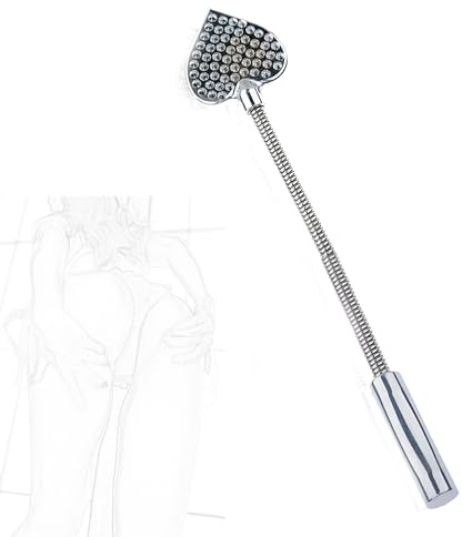 HTdangT Fouet En Métal En Acier Inoxydable SM Spanking Paddle Double Face En Forme De Cœur Texture Flogger Sex Toy Accessoires Fétiche Extrême Esclave Érotique Sex Toy for Couples Jeux De Sex