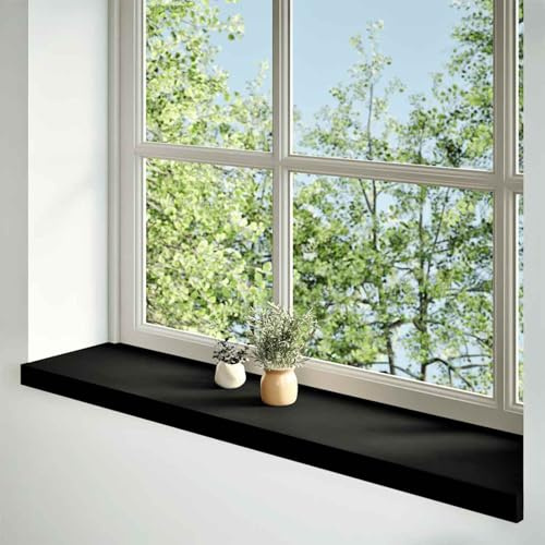 Gecheer Davanzale in Rovere Naturale, Finitura Liscia Personalizzabile 110x25x2 cm Legno Massello per Interni Casa, Area Espositiva Libri Decorazioni