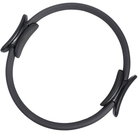 TOGEVAL Cerchio Pilates Yoga in Resina Durevole Nero – Anello di Resistenza per Pilates e Fitness – Accessorio per Stabilità Stretching e Allenamento Corpo Completo Adatto a Tutti i