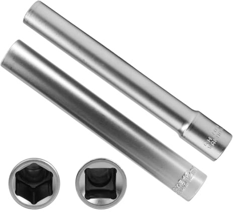 RowGlow 2 st uttag glödstift 10 mm 12 mm 3/8 tum mutter 10 12 mm hexagon 3/8 tum lång 120 mm hylsnyckel glödstift för bil kromvanadin-stål (10 mm + 12 mm)