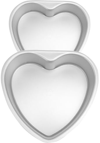 BESPORTBLE Molde para Pasteles Forma de Corazón, 2 Piezas (3 y 4), Aleación de Aluminio Antiadherente, Fondo Desmontable, Apto para Horno, Adecuado para Repostería Casera y Profesional