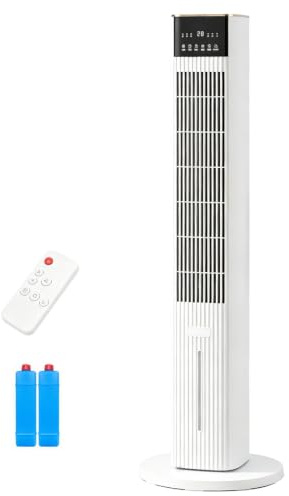 Enfriadora Evaporativa, Torre Enfriador de Aire con Depósito de Agua de 4,5 L