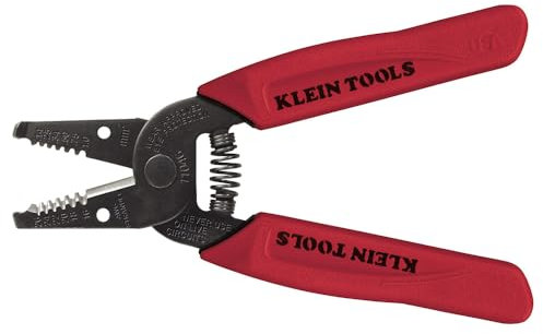 Klein Tools 11046 Wire Stripper, Wire Cutter for 16-26 AWG Stranded Wire, Compact Nose with Precision-Ground Stripping Holes, Made in USA