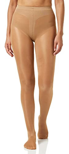 Nur Die Figura 25 DEN Shaping-Strumpfhose transparente glänzende Feinstrumpfhose breiter Komfortbund Bauch-Weg Damen, amber, M
