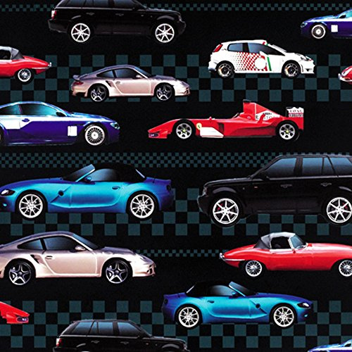 2 x SHEETS SPORTS CAR - HIGH PERFORMANCE WRAPPING PAPER + 2 GIFT TAGs
